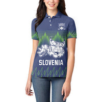 Custom Slovenia Hockey Women Polo Shirt Slovenija Lynx Mascot
