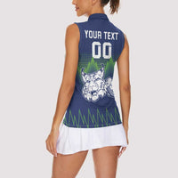 Custom Slovenia Hockey Women Sleeveless Polo Shirt Slovenija Lynx Mascot