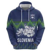 Custom Slovenia Hockey Zip Hoodie Slovenija Lynx Mascot