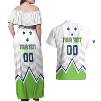Custom Slovenia Hockey Couples Matching Off Shoulder Maxi Dress and Hawaiian Shirt Risi Go Champions