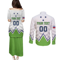 Custom Slovenia Hockey Couples Matching Puletasi and Long Sleeve Button Shirt Risi Go Champions