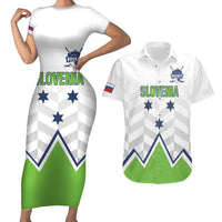 Custom Slovenia Hockey Couples Matching Short Sleeve Bodycon Dress and Hawaiian Shirt Risi Go Champions
