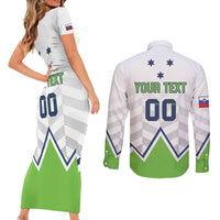 Custom Slovenia Hockey Couples Matching Short Sleeve Bodycon Dress and Long Sleeve Button Shirt Risi Go Champions