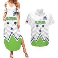 Custom Slovenia Hockey Couples Matching Summer Maxi Dress and Hawaiian Shirt Risi Go Champions