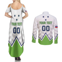 Custom Slovenia Hockey Couples Matching Summer Maxi Dress and Long Sleeve Button Shirt Risi Go Champions