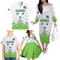 Custom Slovenia Hockey Family Matching Off The Shoulder Long Sleeve Dress and Hawaiian Shirt Risi Go Champions