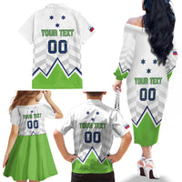Custom Slovenia Hockey Family Matching Off The Shoulder Long Sleeve Dress and Hawaiian Shirt Risi Go Champions