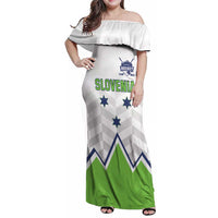 Custom Slovenia Hockey Family Matching Off Shoulder Maxi Dress and Hawaiian Shirt Risi Go Champions