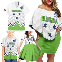Custom Slovenia Hockey Family Matching Off Shoulder Short Dress and Hawaiian Shirt Risi Go Champions