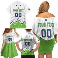 Custom Slovenia Hockey Family Matching Off Shoulder Short Dress and Hawaiian Shirt Risi Go Champions