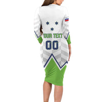 Custom Slovenia Hockey Long Sleeve Bodycon Dress Risi Go Champions