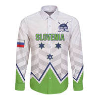 Custom Slovenia Hockey Long Sleeve Button Shirt Risi Go Champions