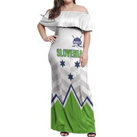 Custom Slovenia Hockey Off Shoulder Maxi Dress Risi Go Champions