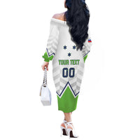 Custom Slovenia Hockey Off The Shoulder Long Sleeve Dress Risi Go Champions