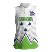 Custom Slovenia Hockey Women Sleeveless Polo Shirt Risi Go Champions
