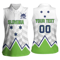 Custom Slovenia Hockey Women Sleeveless Polo Shirt Risi Go Champions