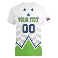 Custom Slovenia Hockey Women V-Neck T-Shirt Risi Go Champions