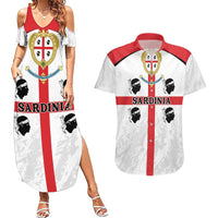 Personalized Sardinia Couples Matching Summer Maxi Dress and Hawaiian Shirt Flag Style