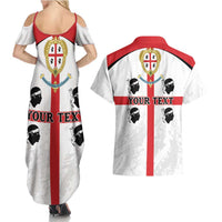 Personalized Sardinia Couples Matching Summer Maxi Dress and Hawaiian Shirt Flag Style