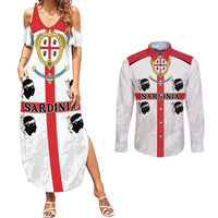 Personalized Sardinia Couples Matching Summer Maxi Dress and Long Sleeve Button Shirt Flag Style