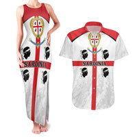 Personalized Sardinia Couples Matching Tank Maxi Dress and Hawaiian Shirt Flag Style