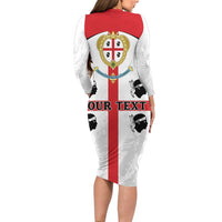 Personalized Sardinia Family Matching Long Sleeve Bodycon Dress and Hawaiian Shirt Flag Style