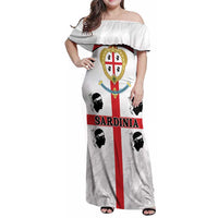 Personalized Sardinia Family Matching Off Shoulder Maxi Dress and Hawaiian Shirt Flag Style