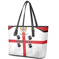 Personalized Sardinia Leather Tote Bag Flag Style
