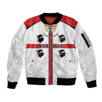 Personalized Sardinia Sleeve Zip Bomber Jacket Flag Style