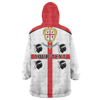 Personalized Sardinia Wearable Blanket Hoodie Flag Style