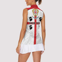 Personalized Sardinia Women Sleeveless Polo Shirt Flag Style