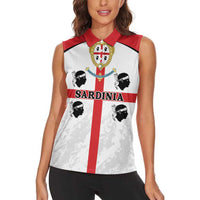 Personalized Sardinia Women Sleeveless Polo Shirt Flag Style