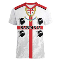 Personalized Sardinia Women V-Neck T-Shirt Flag Style