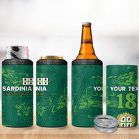 Custom Sardinia Football 4 in 1 Can Cooler Tumbler Natzionale sarda de Bocia