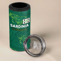 Custom Sardinia Football 4 in 1 Can Cooler Tumbler Natzionale sarda de Bocia