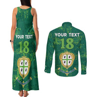 Custom Sardinia Football Couples Matching Tank Maxi Dress and Long Sleeve Button Shirt Natzionale sarda de Bocia