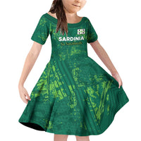 Custom Sardinia Football Family Matching Off Shoulder Short Dress and Hawaiian Shirt Natzionale sarda de Bocia