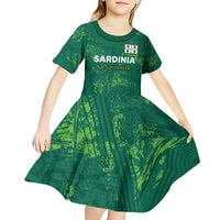 Custom Sardinia Football Kid Short Sleeve Dress Natzionale sarda de Bocia