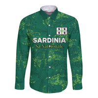 Custom Sardinia Football Long Sleeve Button Shirt Natzionale sarda de Bocia