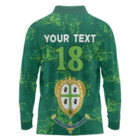 Custom Sardinia Football Long Sleeve Polo Shirt Natzionale sarda de Bocia