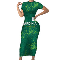 Custom Sardinia Football Short Sleeve Bodycon Dress Natzionale sarda de Bocia