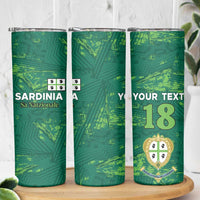 Custom Sardinia Football Skinny Tumbler Natzionale sarda de Bocia