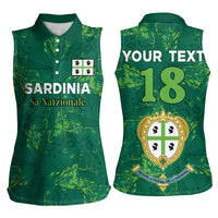 Custom Sardinia Football Women Sleeveless Polo Shirt Natzionale sarda de Bocia