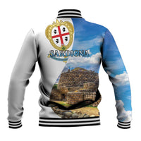 Sardinia Italy Baseball Jacket Santu Antine With Map