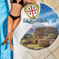 Sardinia Italy Beach Blanket Santu Antine With Map