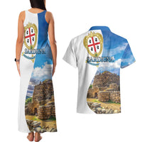 Sardinia Italy Couples Matching Tank Maxi Dress and Hawaiian Shirt Santu Antine With Map