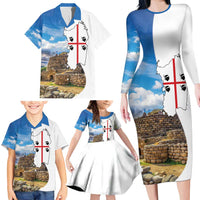 Sardinia Italy Family Matching Long Sleeve Bodycon Dress and Hawaiian Shirt Santu Antine With Map