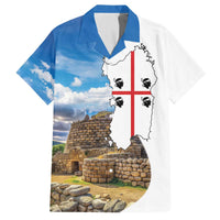 Sardinia Italy Family Matching Off The Shoulder Long Sleeve Dress and Hawaiian Shirt Santu Antine With Map