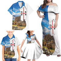 Sardinia Italy Family Matching Off Shoulder Maxi Dress and Hawaiian Shirt Santu Antine With Map