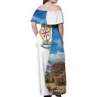 Sardinia Italy Family Matching Off Shoulder Maxi Dress and Hawaiian Shirt Santu Antine With Map